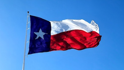 texas state flag flying